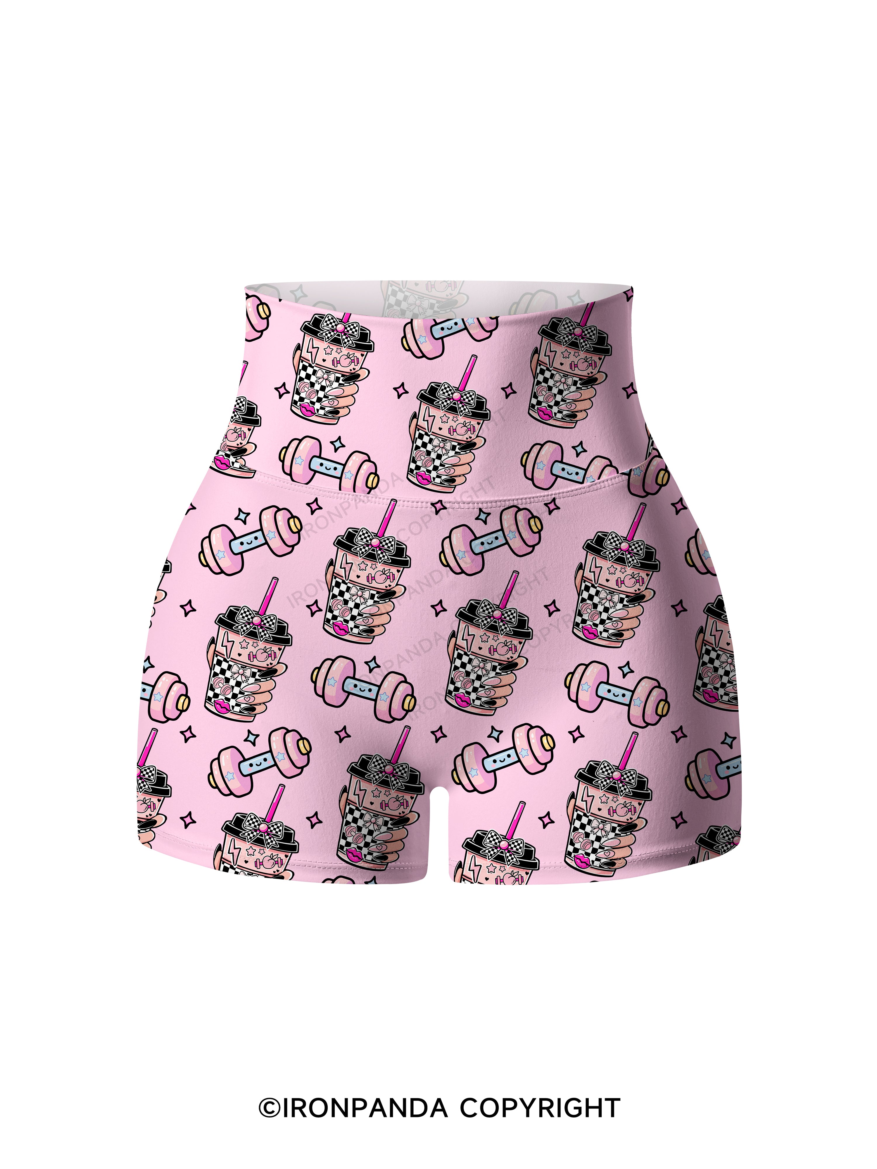 Coffee & Cute Lifts Printed Yoga Shorts