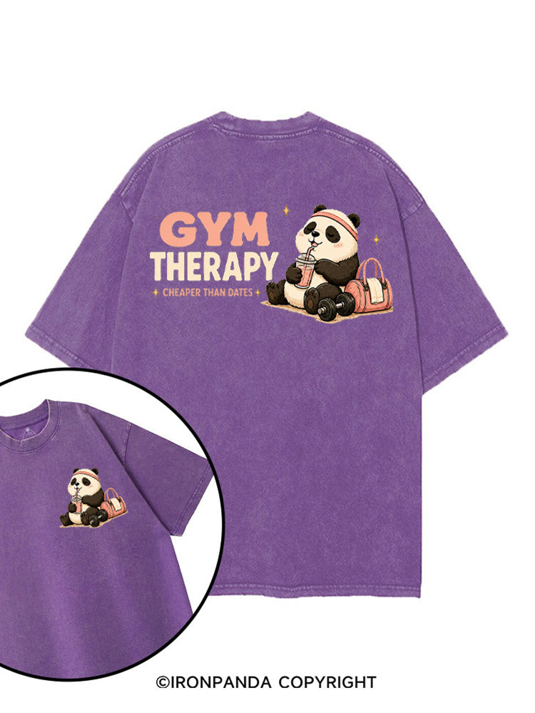 Gym Therapy Cheaper Than Dates printed Gym Shirt
