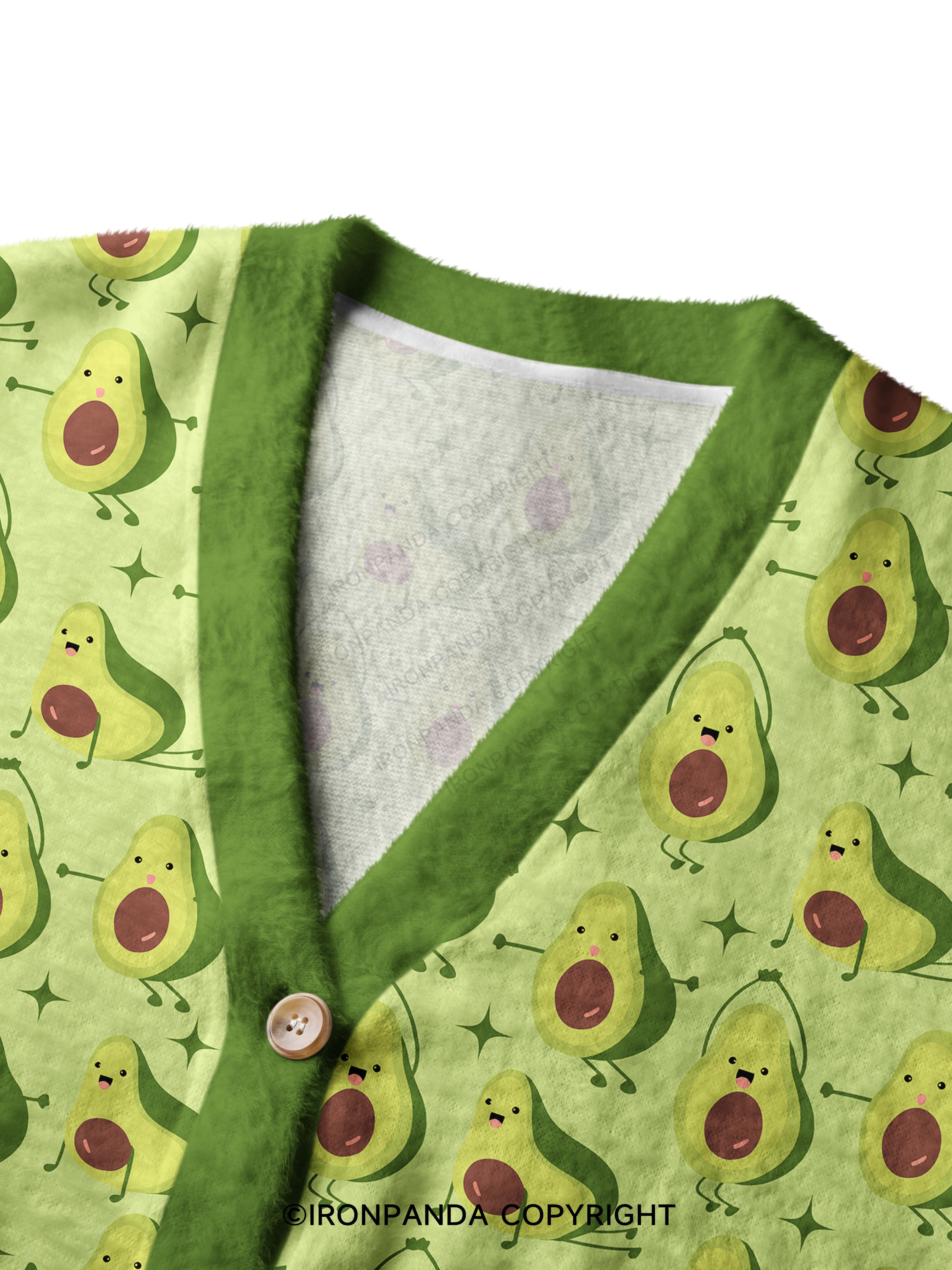 Burpee Avocado Crop Ugly Cardigan Sweater