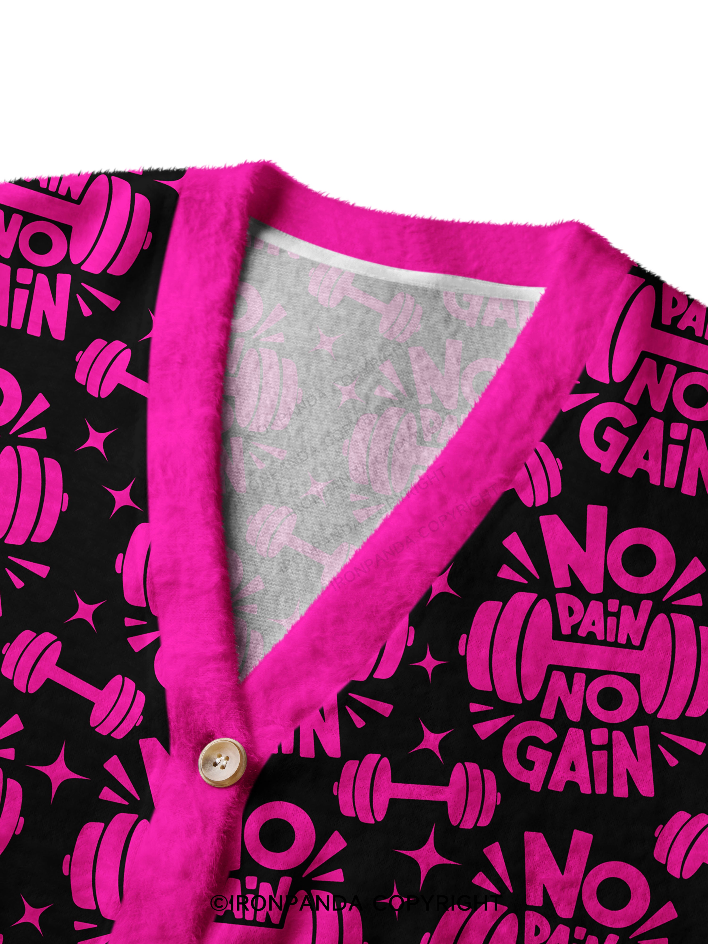 No Pain No Gain Crop Ugly Cardigan Sweater