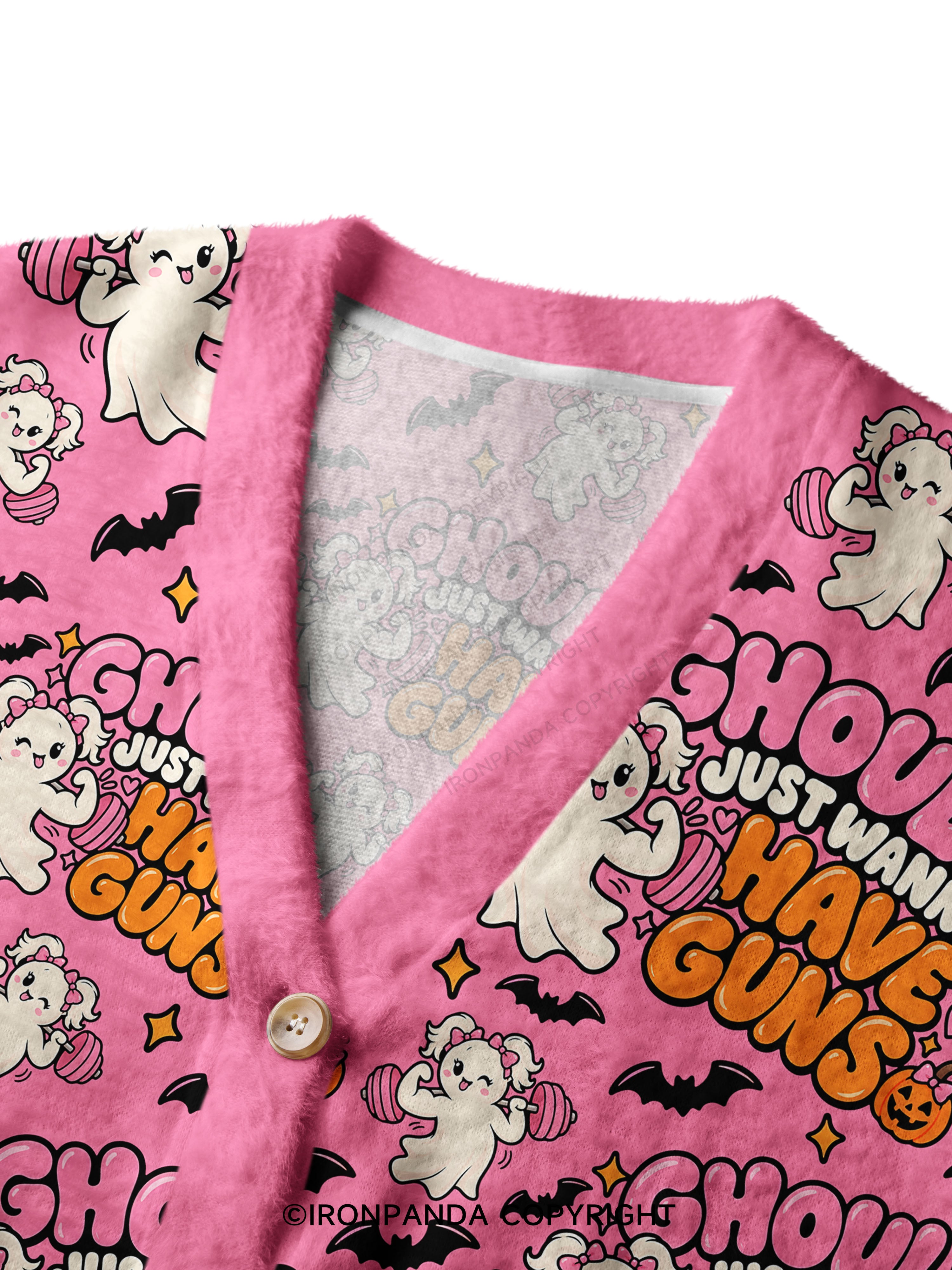 GHOULS JUST WANNA HAVE GUNS Crop Ugly Cardigan Sweater