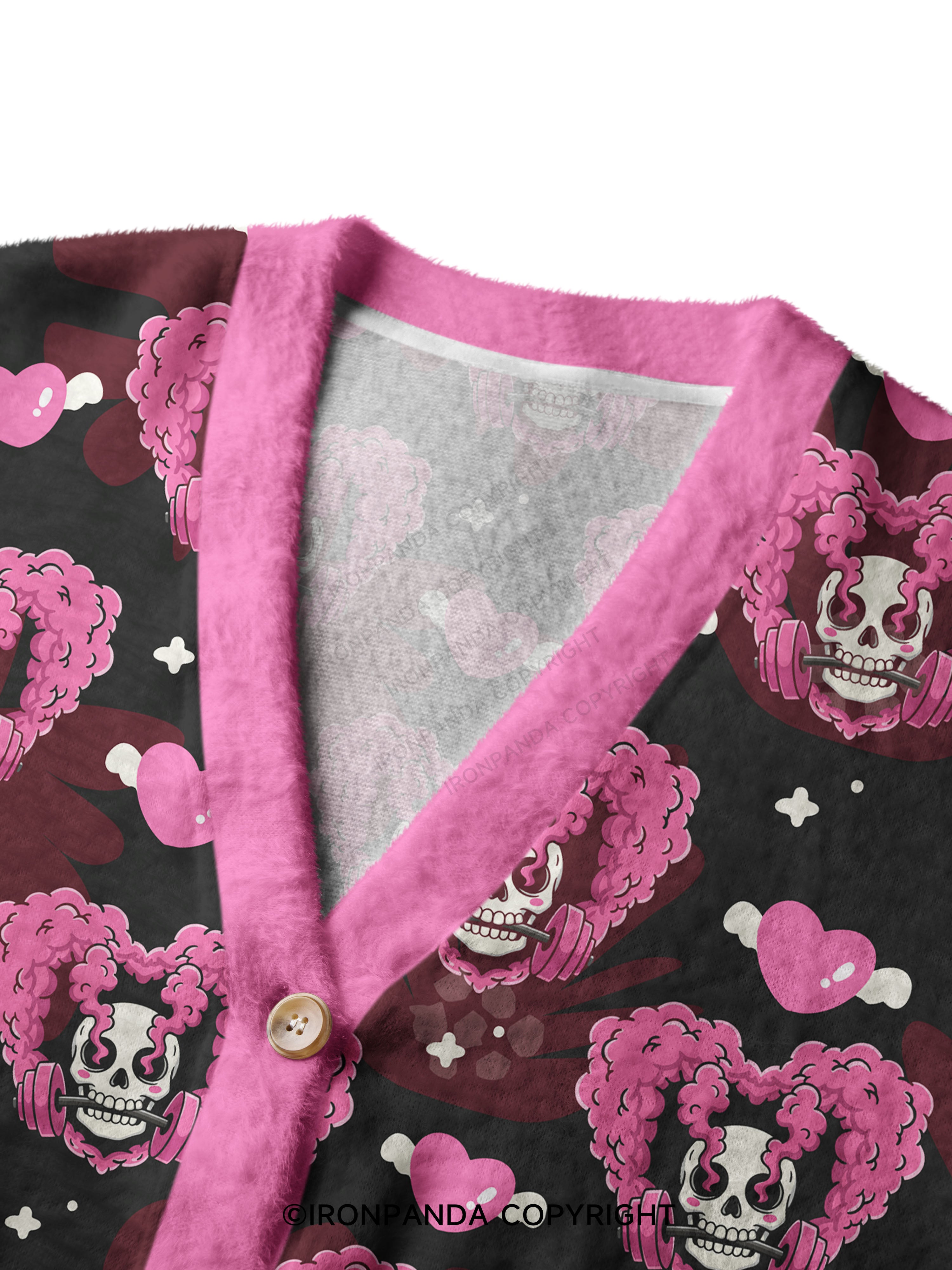 gym heart Crop Ugly Cardigan Sweater