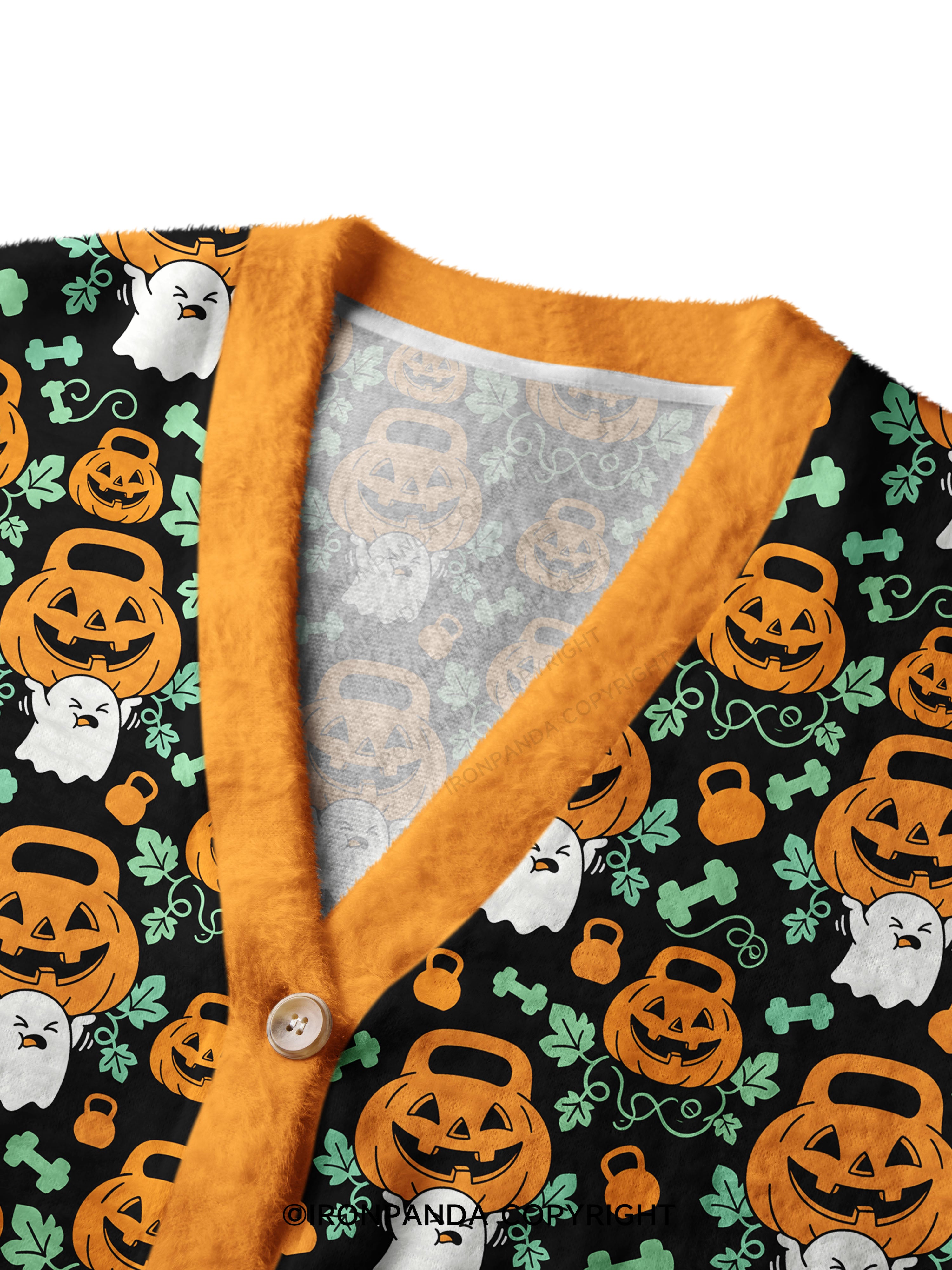 HEAVY SPOOKY Crop Ugly Cardigan Sweater