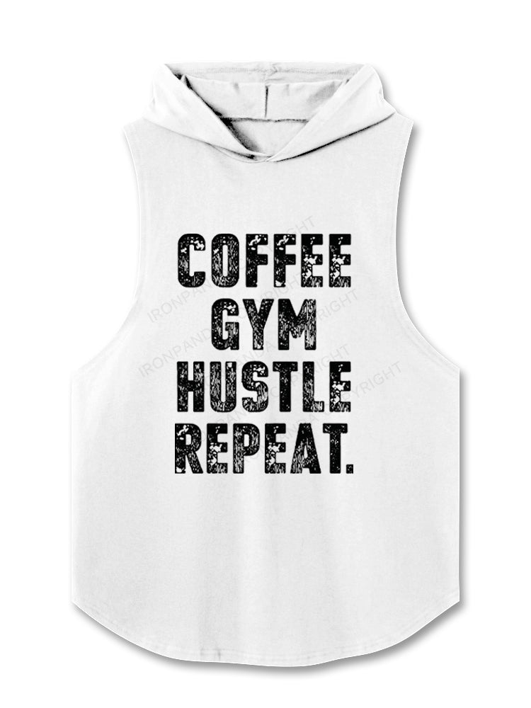COFFEE GYM HUSTLE REPEAT Hooded Tank