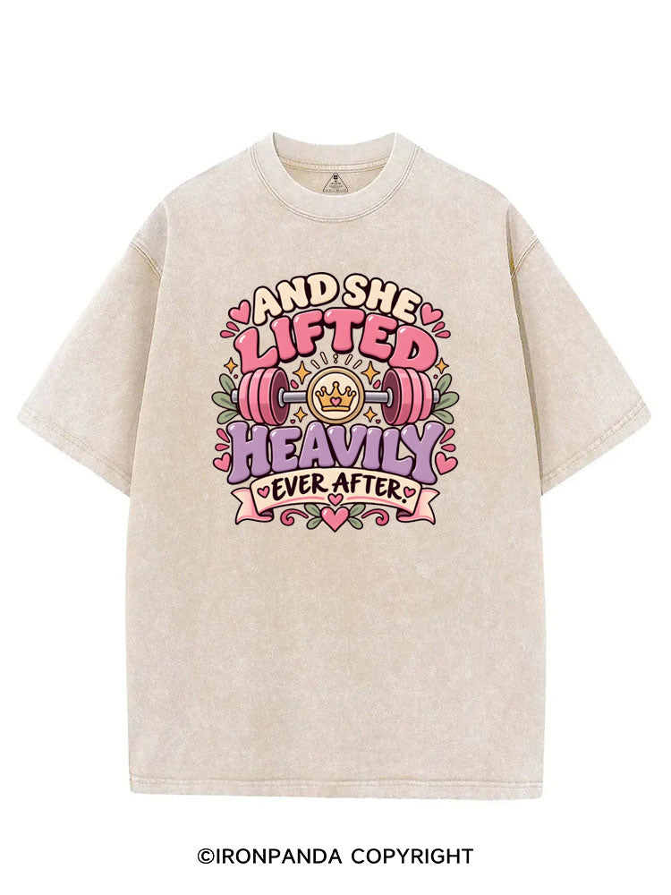 AND SHE LIFTED HEAVILY EVER AFTER FUNNY GYM VINTAGE GYM SHIRT