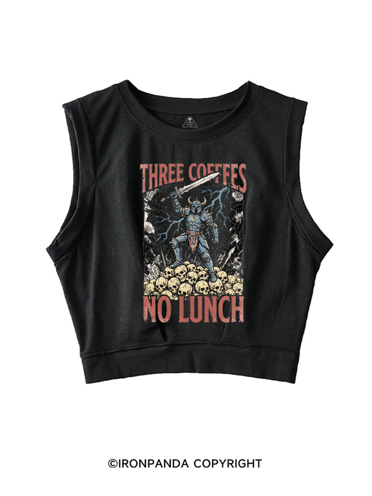 Three Coffees No Lunch SLEEVELESS CROP TOPS