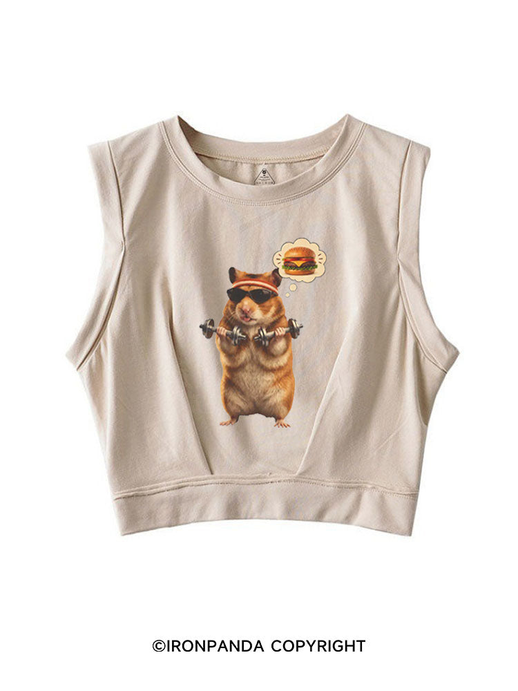 Gym Hamburger Hamster SLEEVELESS CROP TOPS
