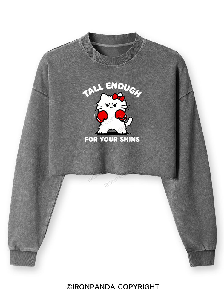 Tall Enough For Your Shins Washed Long-Sleeve Crop Top