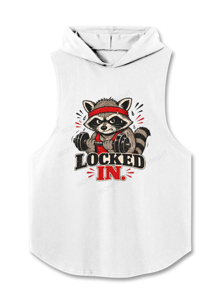 LOCKED IN Raccoon Hooded Tank