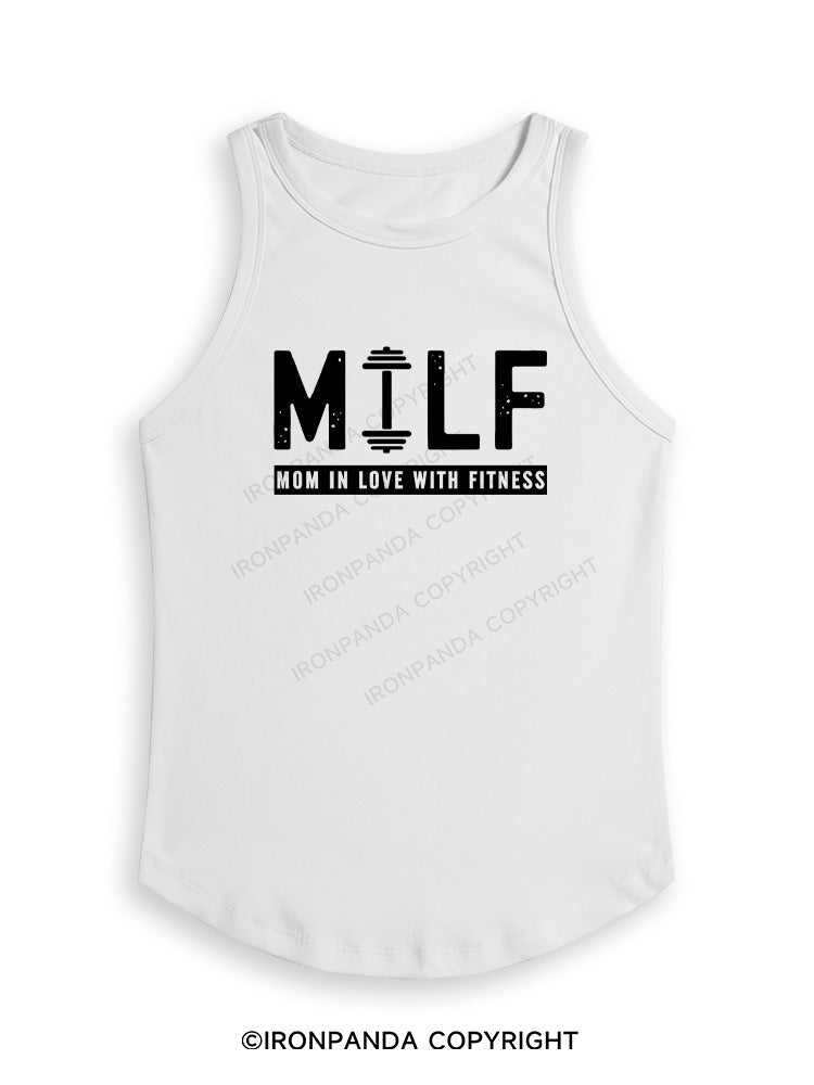 MILF MOM IN LOVE WITH FITNESS Fitted Tank Top