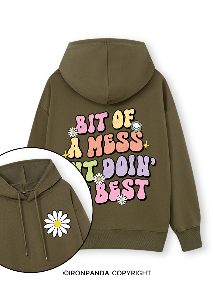 BIT OF A MESS BUT DOIN' MY BEST Double-Sided Printed Classic Gym Hoodie