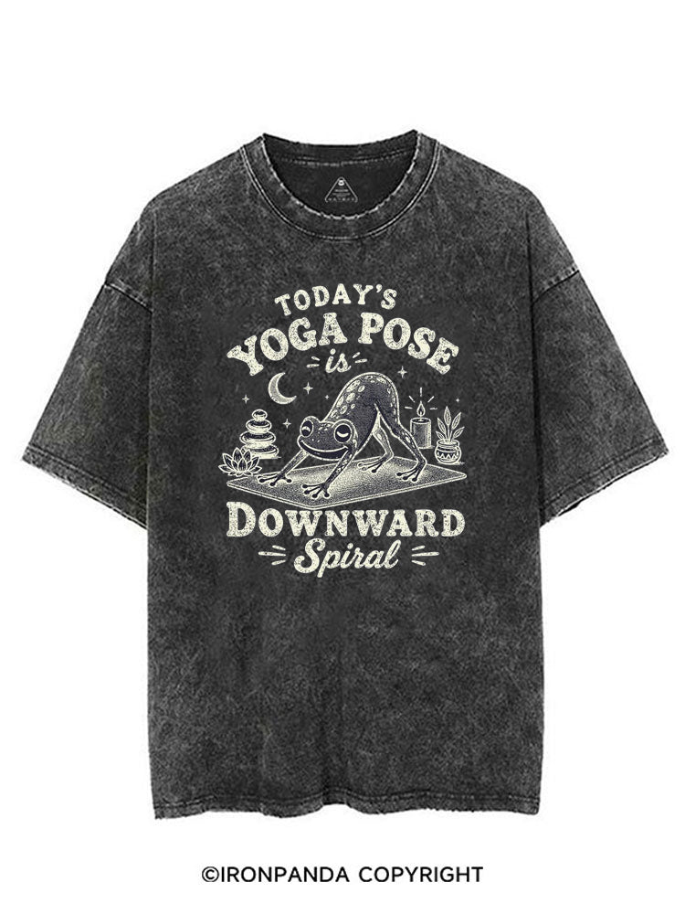 TODAY'S YOGA POSE IS DOWNWARD SPIRAL FUNNY YOGA FROG VINTAGE GYM SHIRT