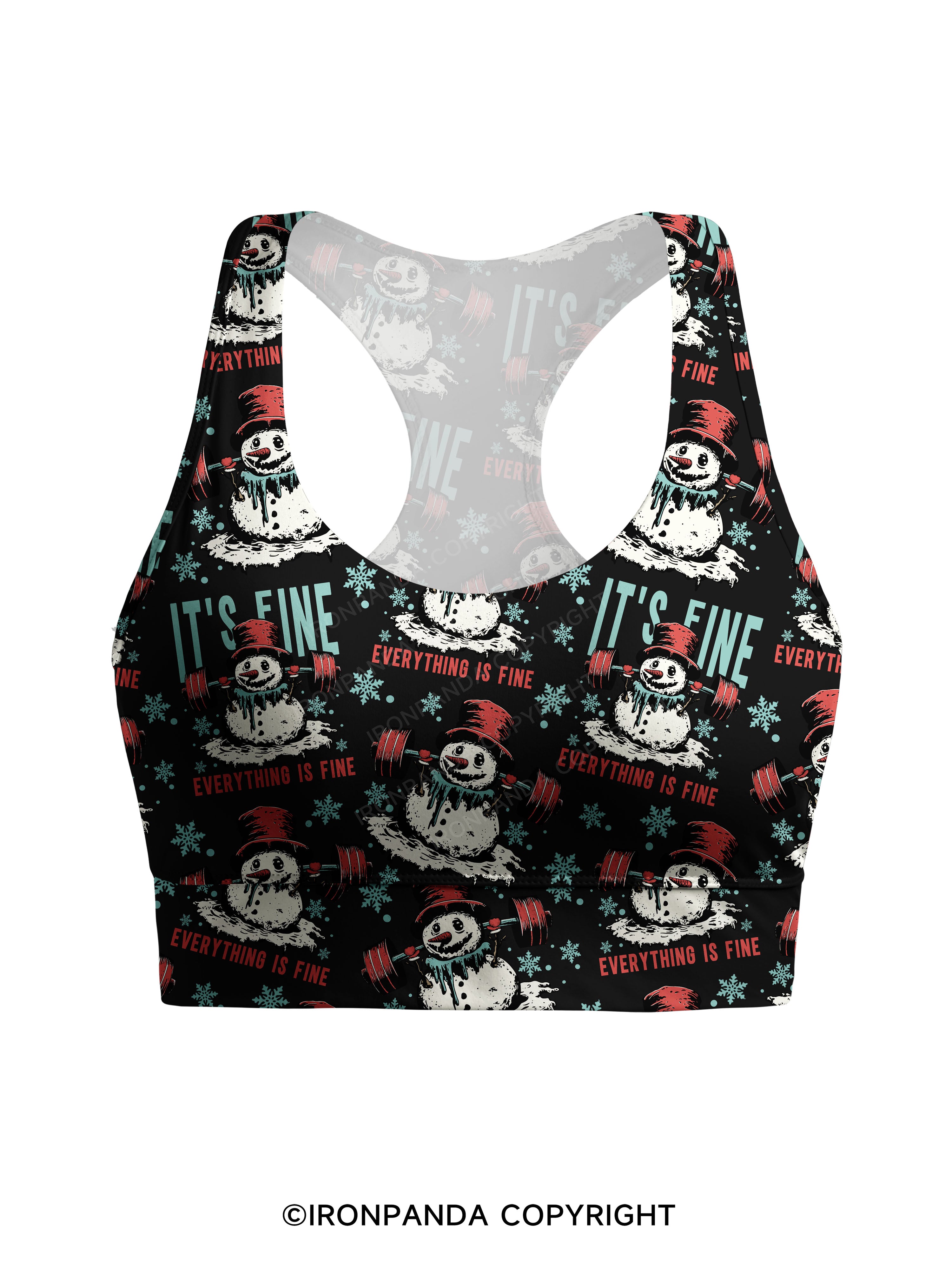IT'S FINE EVERYTHING IS FINE Racerback Sports Bra