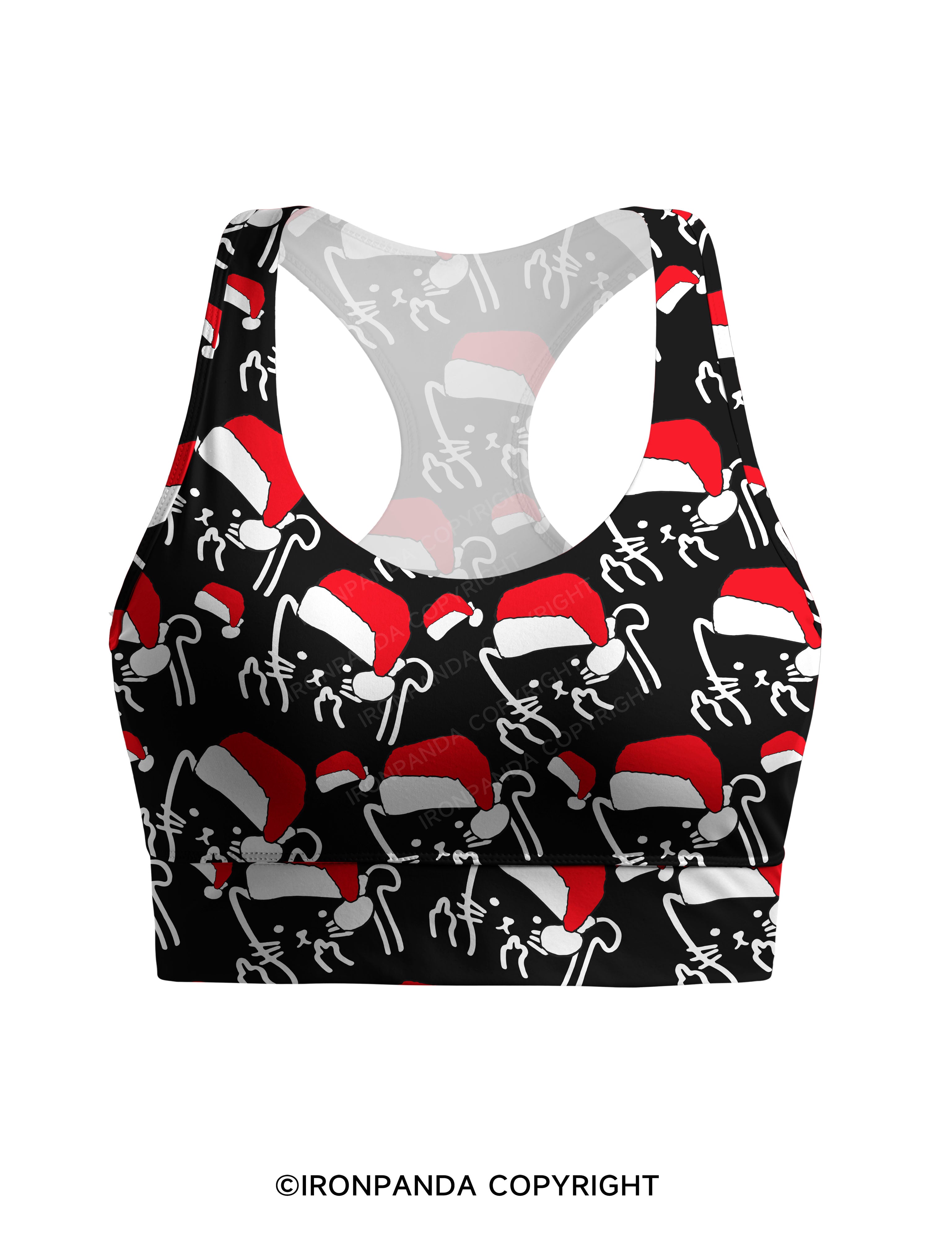 MEOWY CHRISTMAS MOTHER FLUFFER Racerback Sports Bra