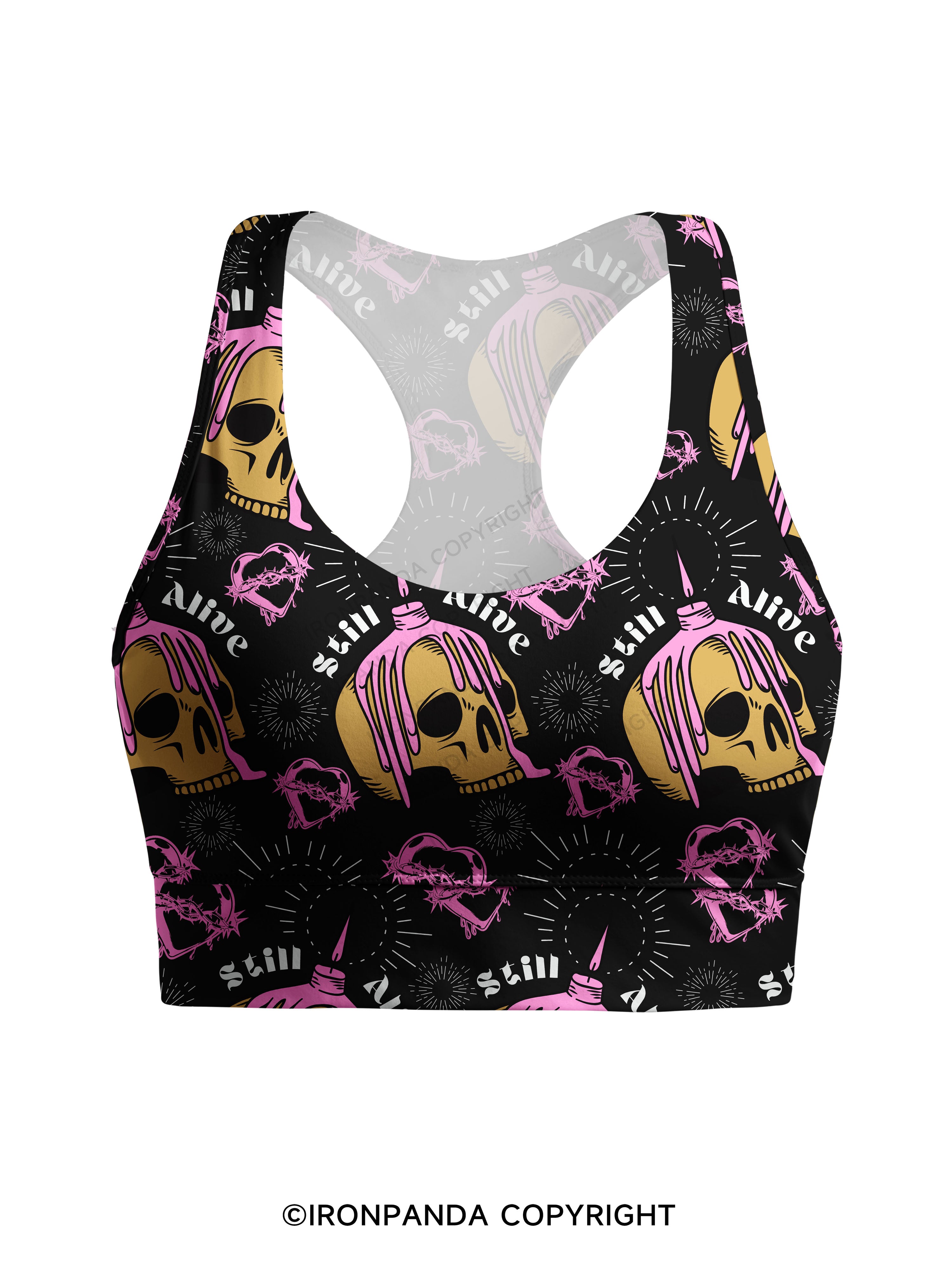 STILL ALIVE Gym Racerback Sports Bra