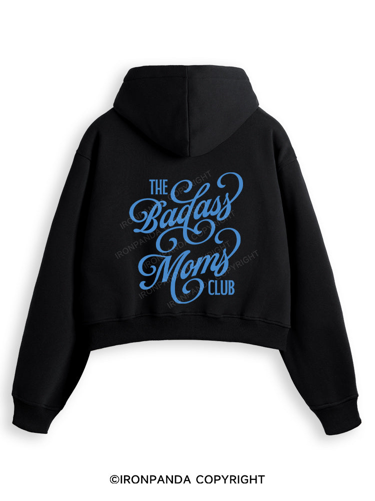 THE BADASS MOMS CLUB Fleece Crop Zip Up Hoodie