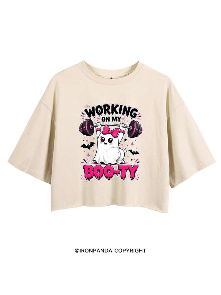 WORKING ON MY BOO-TY CUTE GYM GHOST CROP TOPS