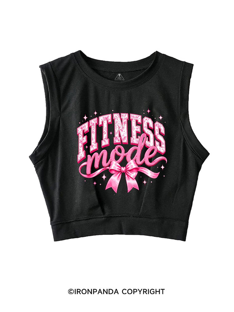 FITNESS MODE PINK GYM SLEEVELESS CROP TOPS