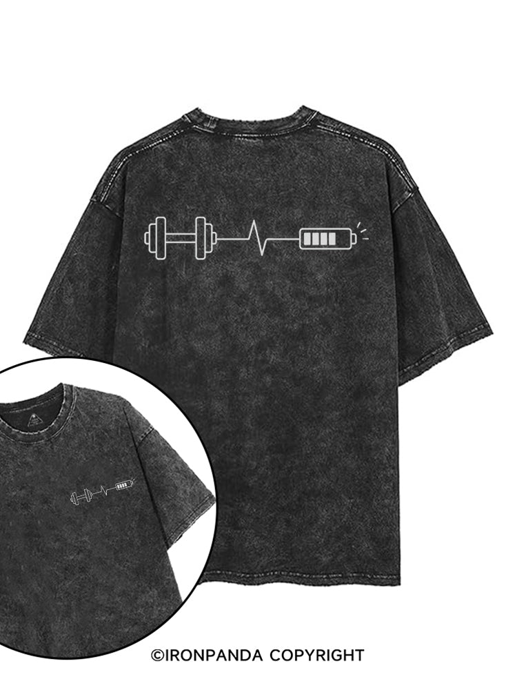 LOW BATTERY SOLUTION printed Gym Shirt