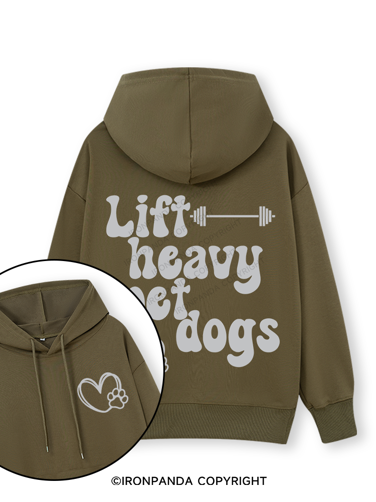 Lift Heavy Pet Dogs Letter Double-Sided Printed Classic Gym Hoodie