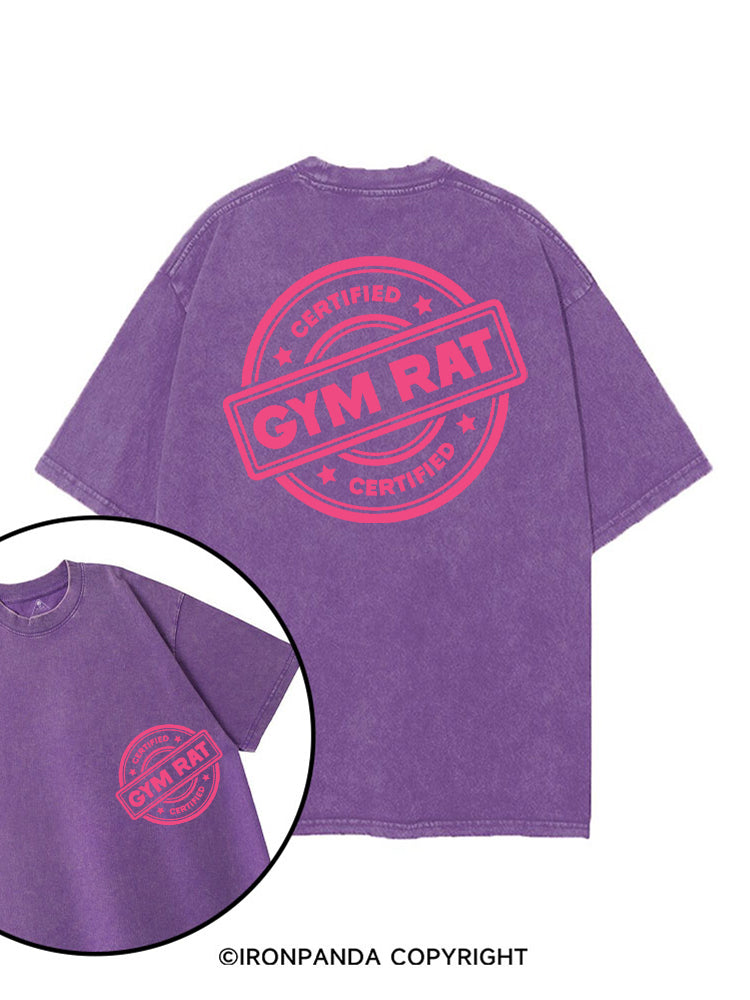 CERTIFIED GYM RAT WORKOUT printed Gym Shirt