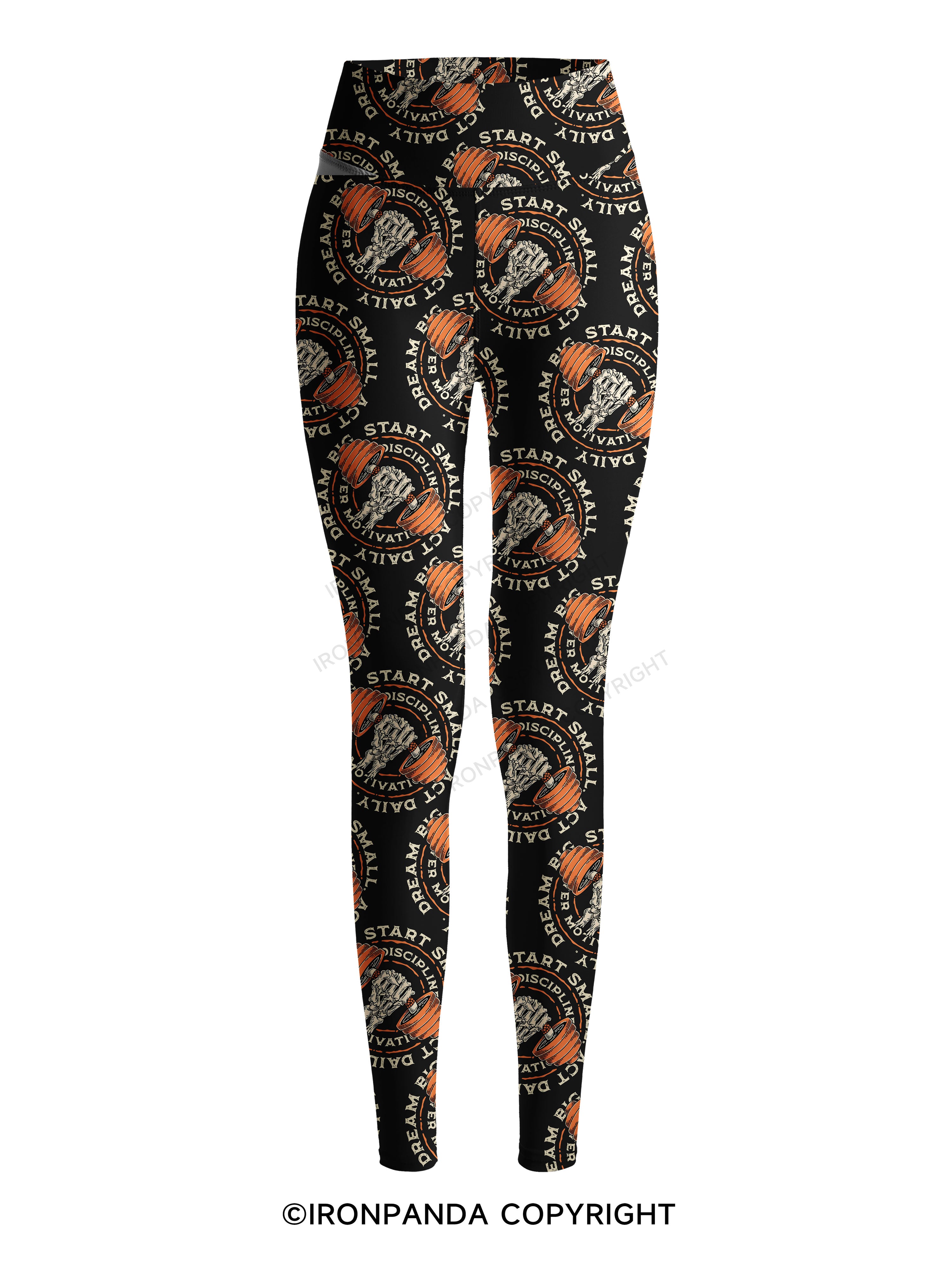 DREAM BIG START SMALL ACT DAILY DISCIPLINE OVER MOTIVATION Printed Yoga Pants
