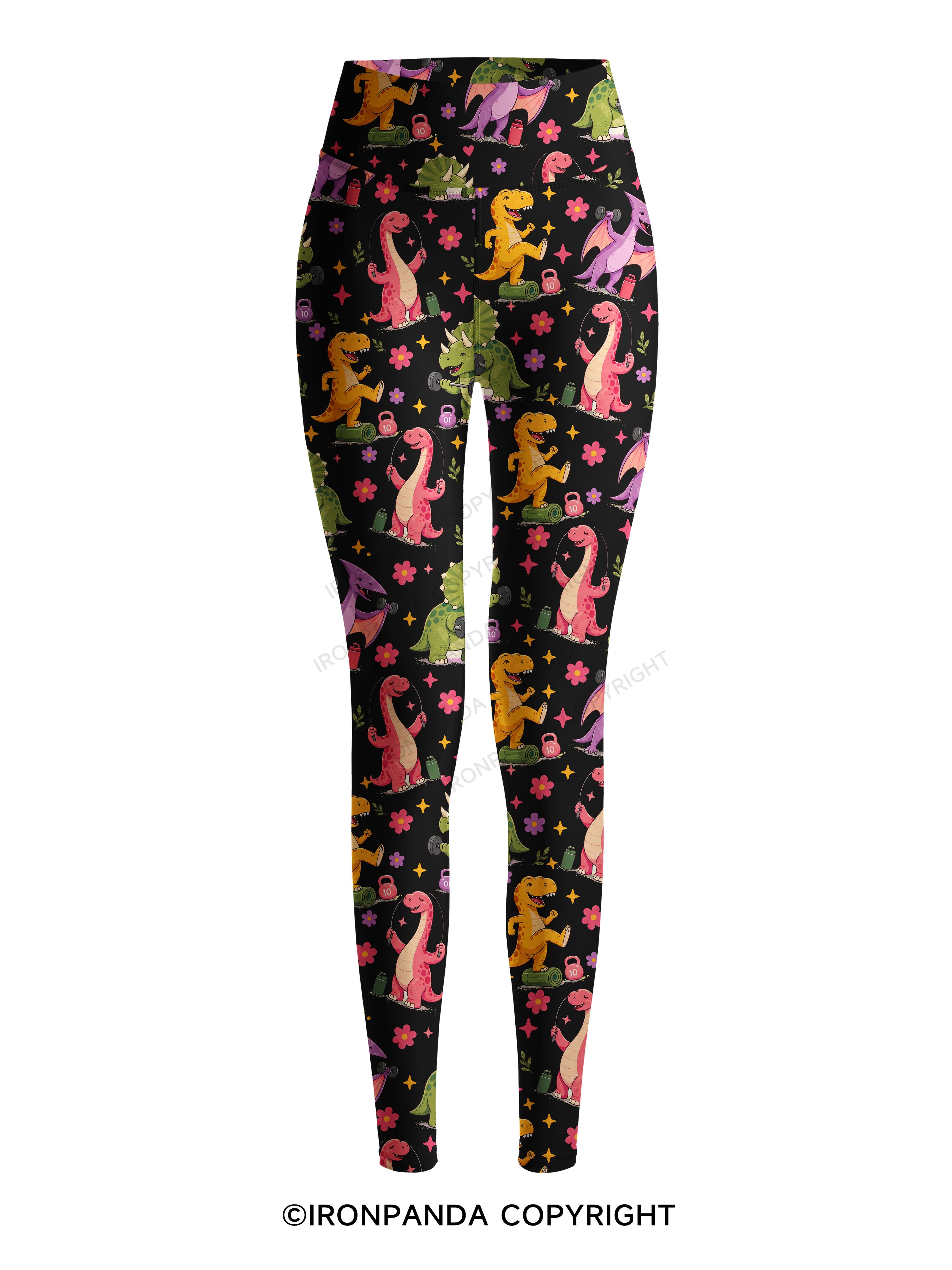 DINOSAURS DIDN'T EXERCISE. WE ALL SAW HOW THAT ENDED Printed Yoga Pants