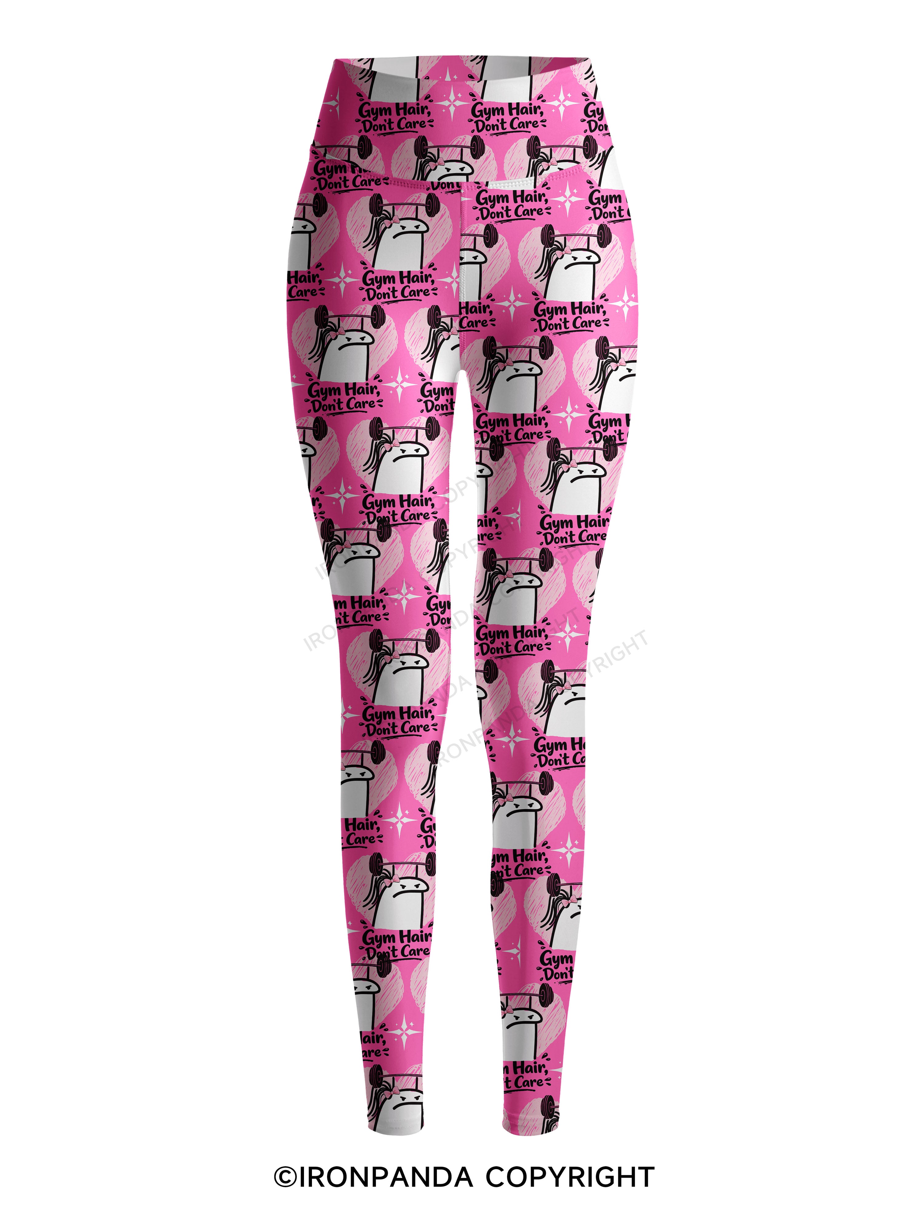 Gym Hair Don't Care Printed Yoga Pants