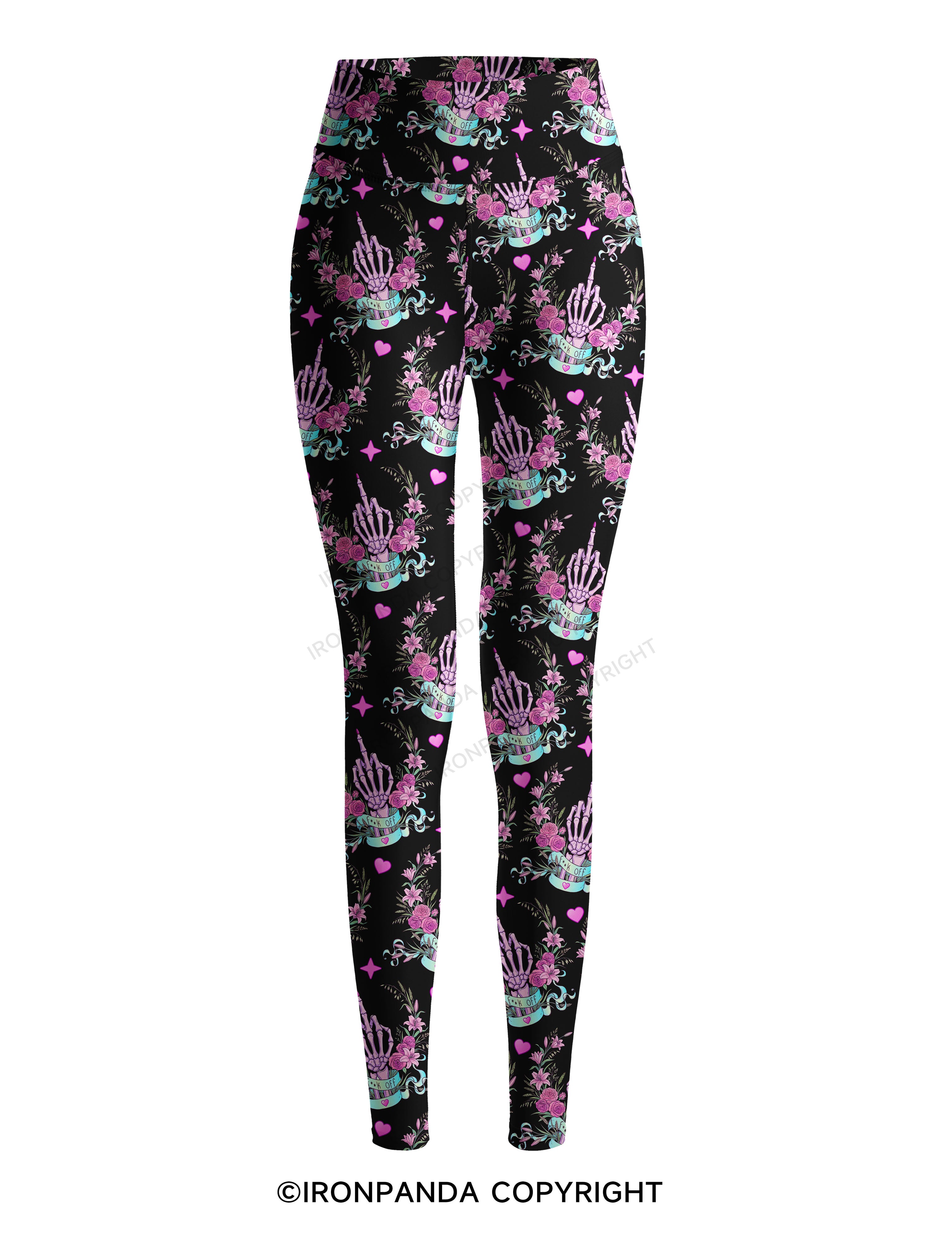 fuck off Printed Yoga Pants