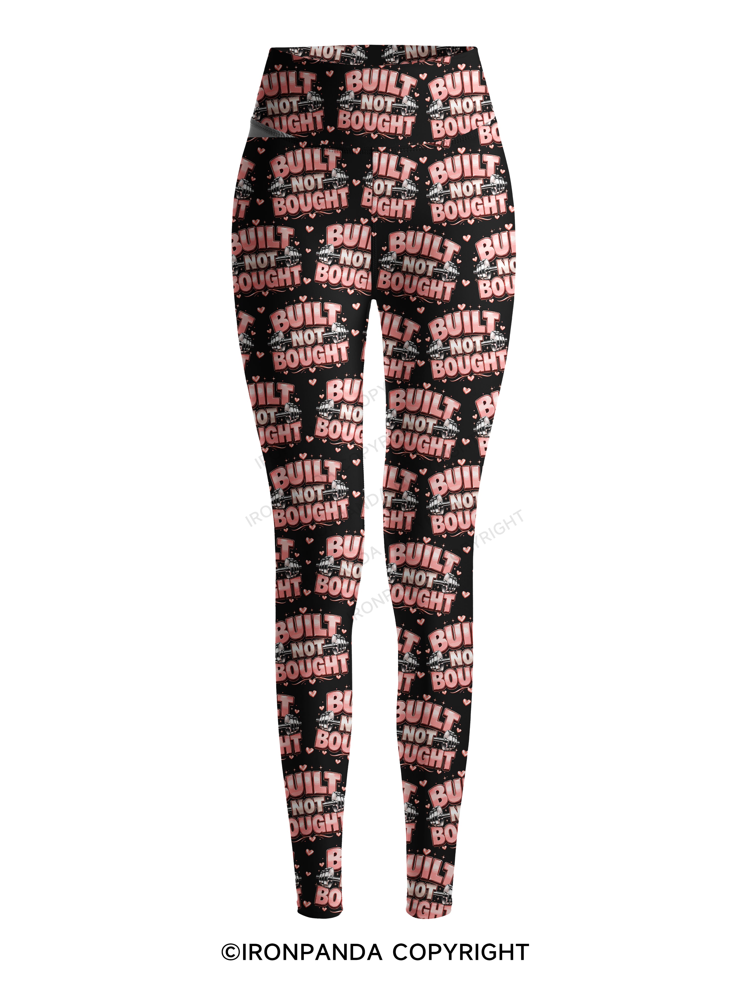 BUILT NOT BOUGHT POSITIVE GYM Printed Yoga Pants