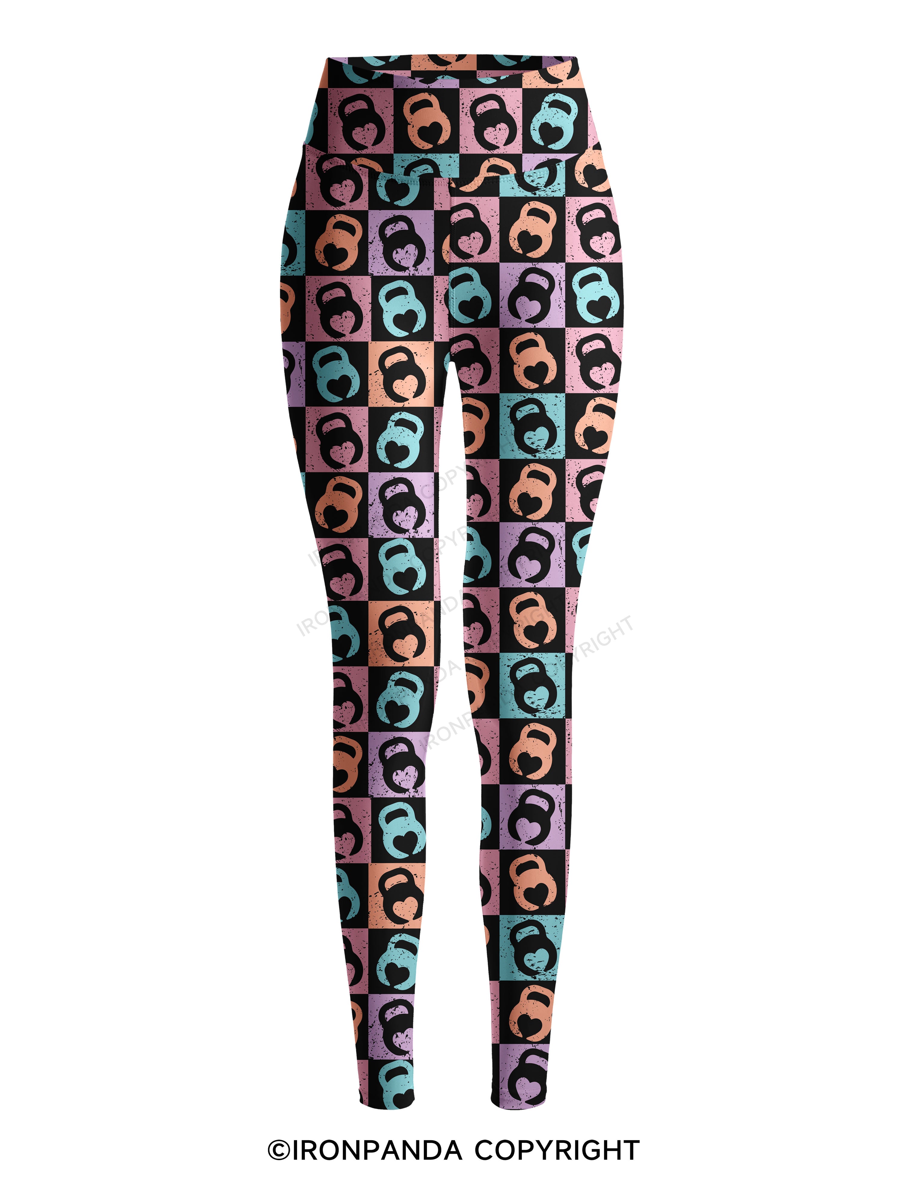 COLORS KETTLEBELL HEART Printed Yoga Pants