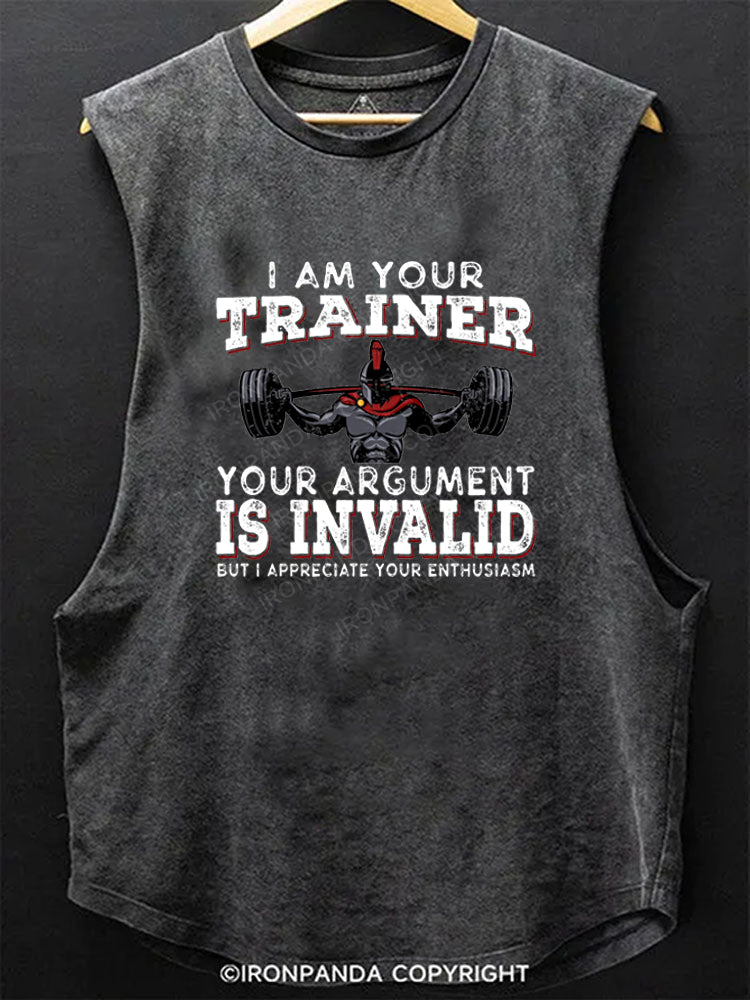I Am Your Trainer Funny Personal Trainer Scoop Bottom Cotton Tank