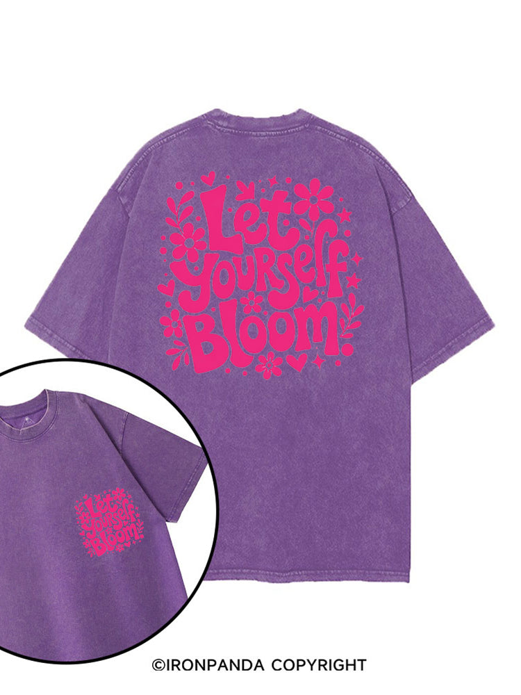 LET YOURSELF BLOOM printed Gym Shirt