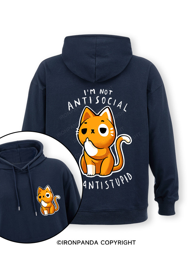 Antisocial cute Cat Double-Sided Printed Classic Gym Hoodie