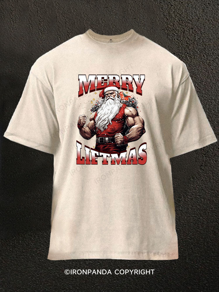 Merry Liftmas Washed Gym Shirt