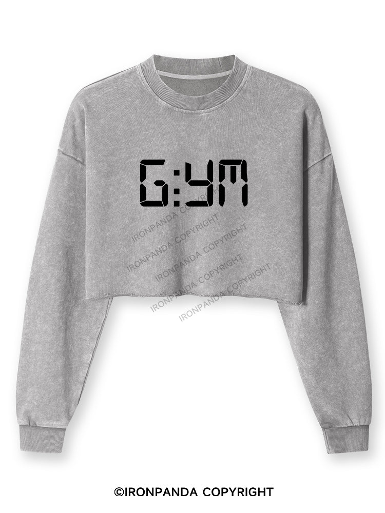 GYM Washed Long-Sleeve Crop Top