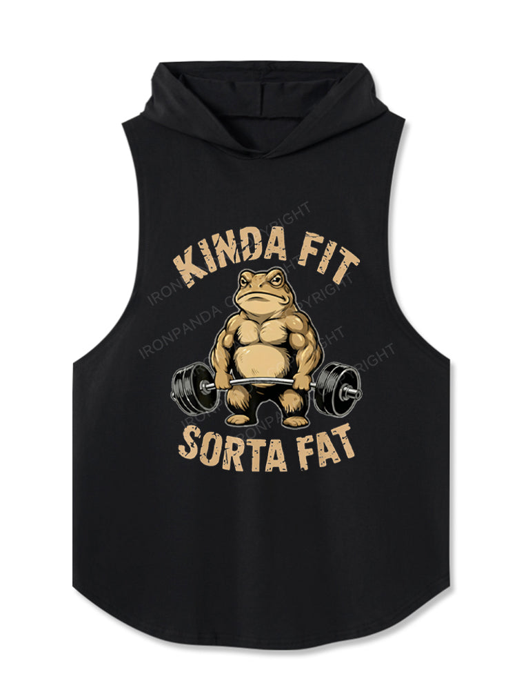 Kinda Fit Sorta Fat Funny Frog Hooded Tank