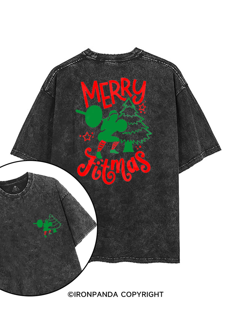 MERRY FITMAS FUNNY STRONG CHRISTMAS printed Gym Shirt