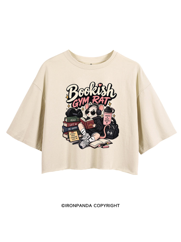BOOKISH GYM RAT CROP TOPS