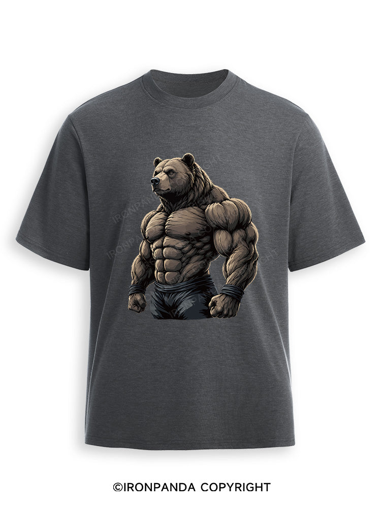 Muscular Bear Bodybuilder Performance Ultra Soft Heather T-Shirt