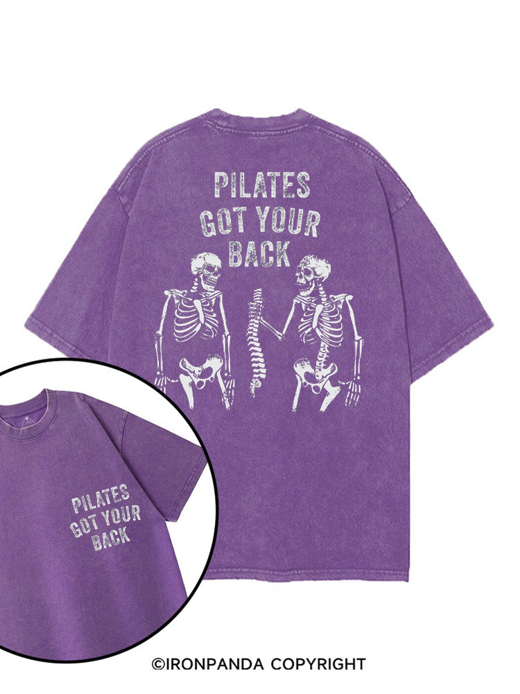 PILATES GOT YOUR BACK SKELETON printed Gym Shirt
