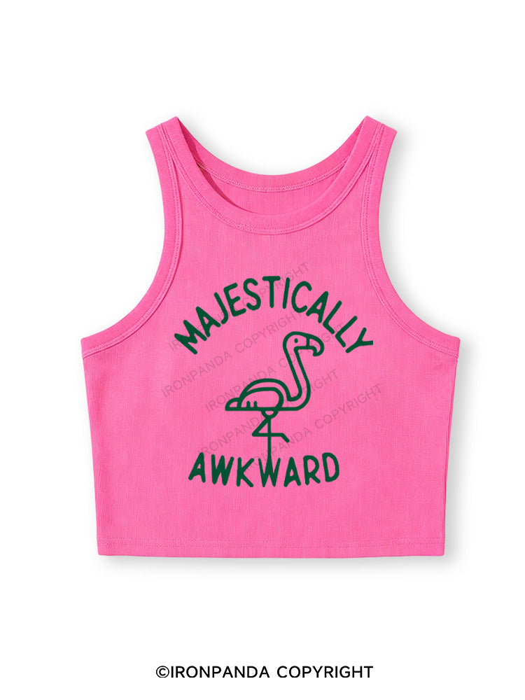 MAJESTICALLY AWKWARD Fitted Crop Tank Top