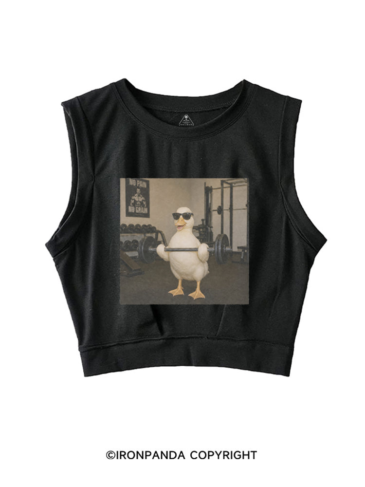 GYM BADDIE DUCK SLEEVELESS CROP TOPS