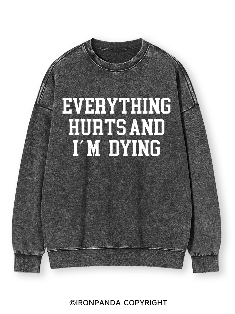 EVERYTHING HURTS AND I'M DYING Washed Sweatshirt
