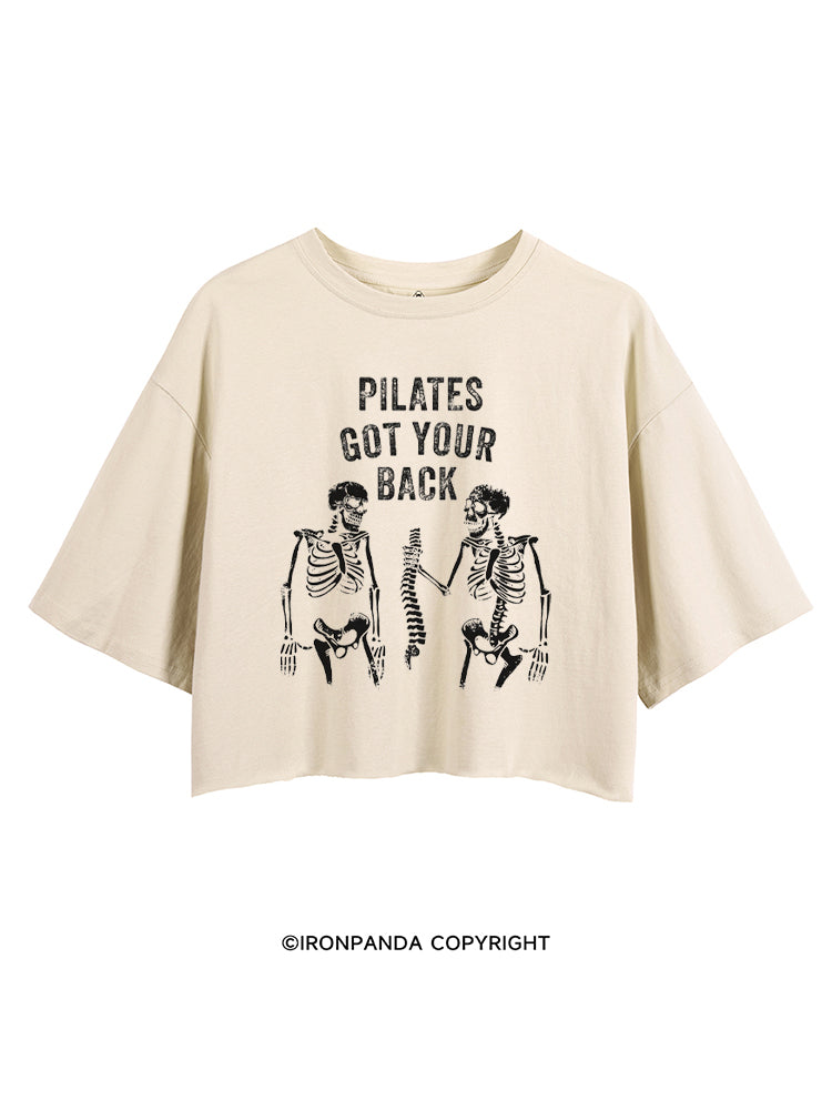 PILATES GOT YOUR BACK SKELETON CROP TOPS