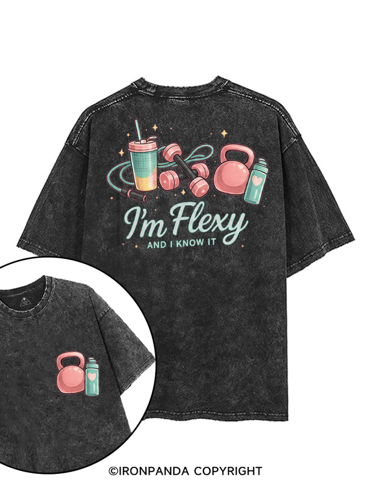 I'm Flexy And I Know It Gym printed Gym Shirt