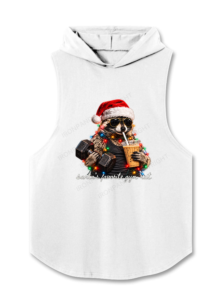 santa's favorite gym rat Hooded Tank