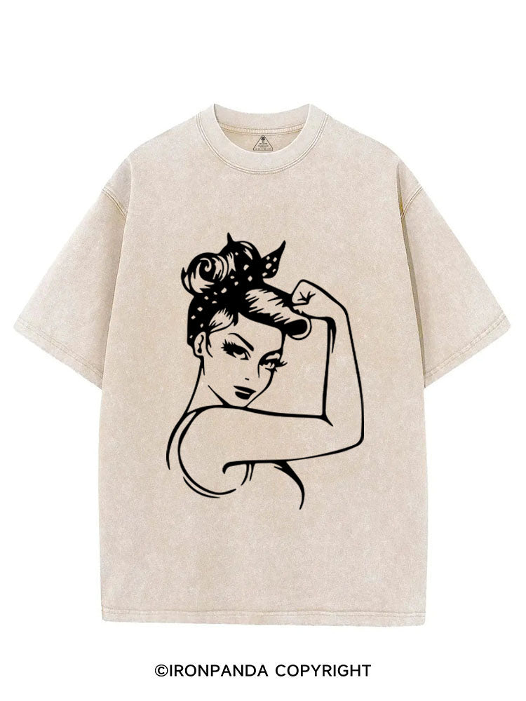 Power Woman With Muscles Vintage Gym Shirt