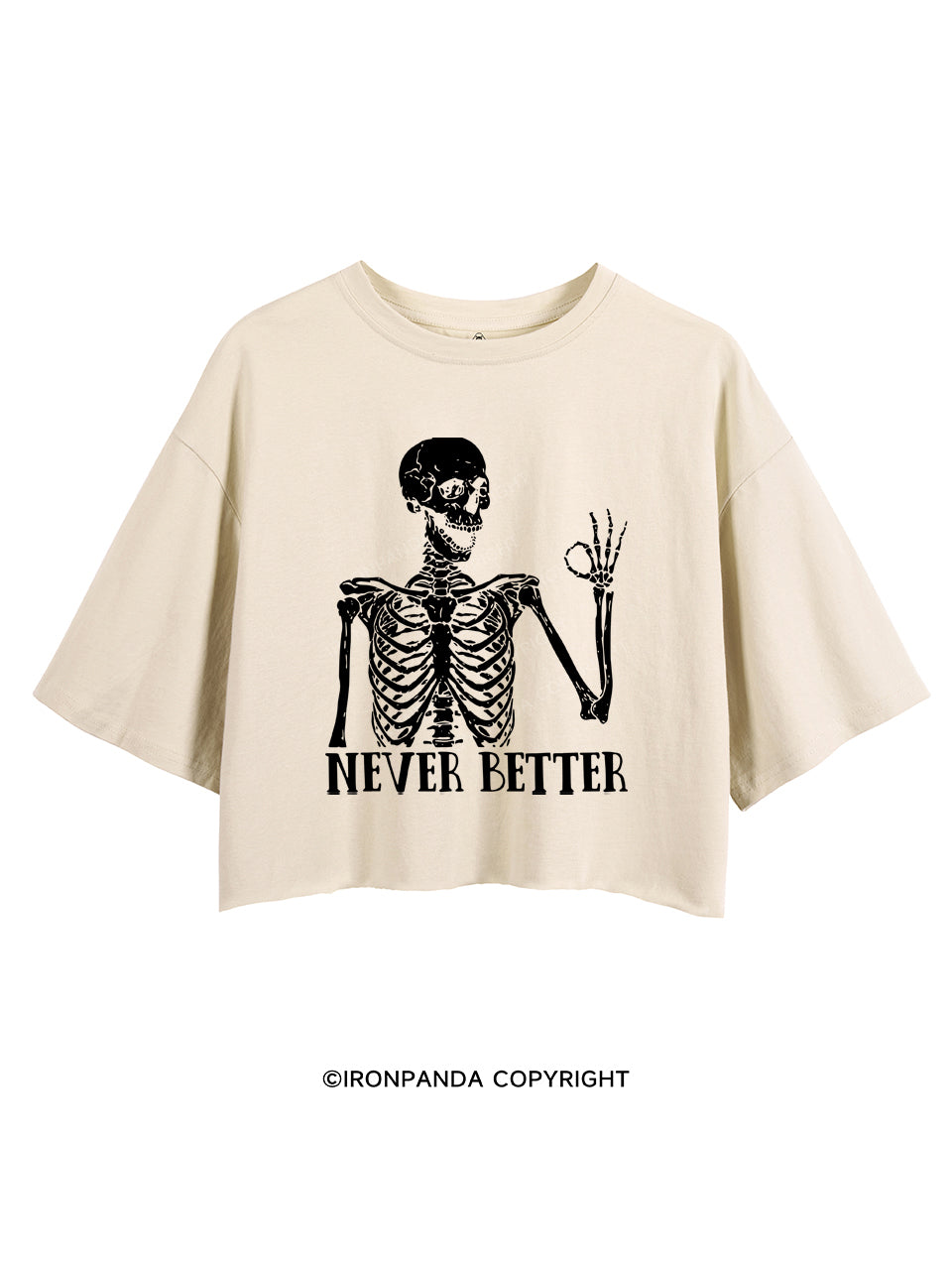 NEVER BETTER SKELETON crop tops