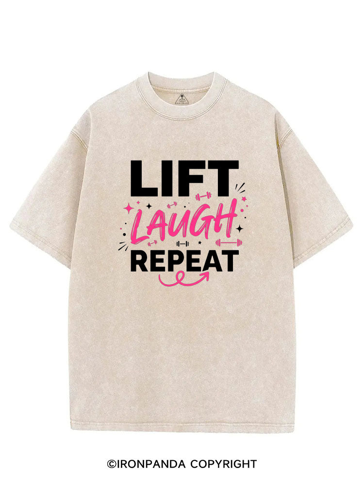 Lift Laugh Repeat VINTAGE GYM SHIRT